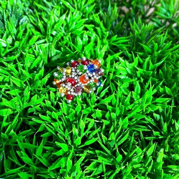 Designer sterling silver  925 artist handmade Cocktail Ring - Picture 3 of 5